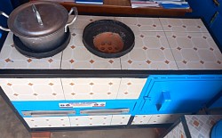 2 burner household stove with oven